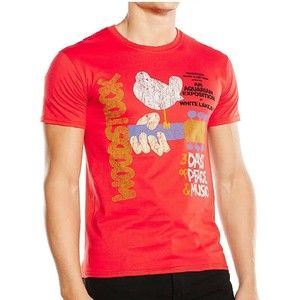 WOODSTOCK Mens X-Large T- Shirt Classic Vintage Poster Logo Red Peace Music Tee
